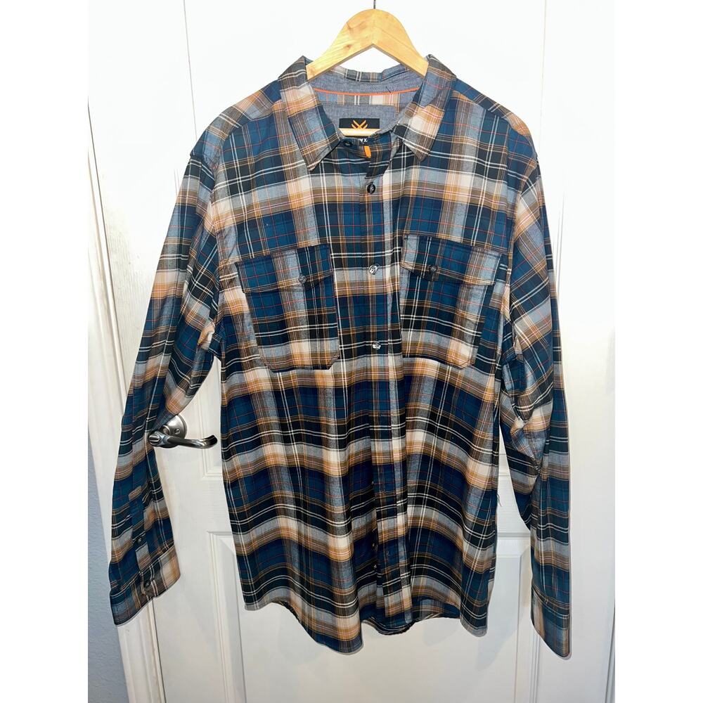 HAWX Men's Multi Fashion Stretch Plaid Flannel Long Sleeve Work Shirt